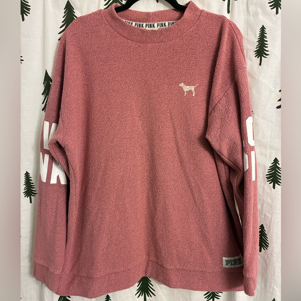 PINK Victoria’s Secret Mock Neck Long Sleeve Shirt Women’s Size Large